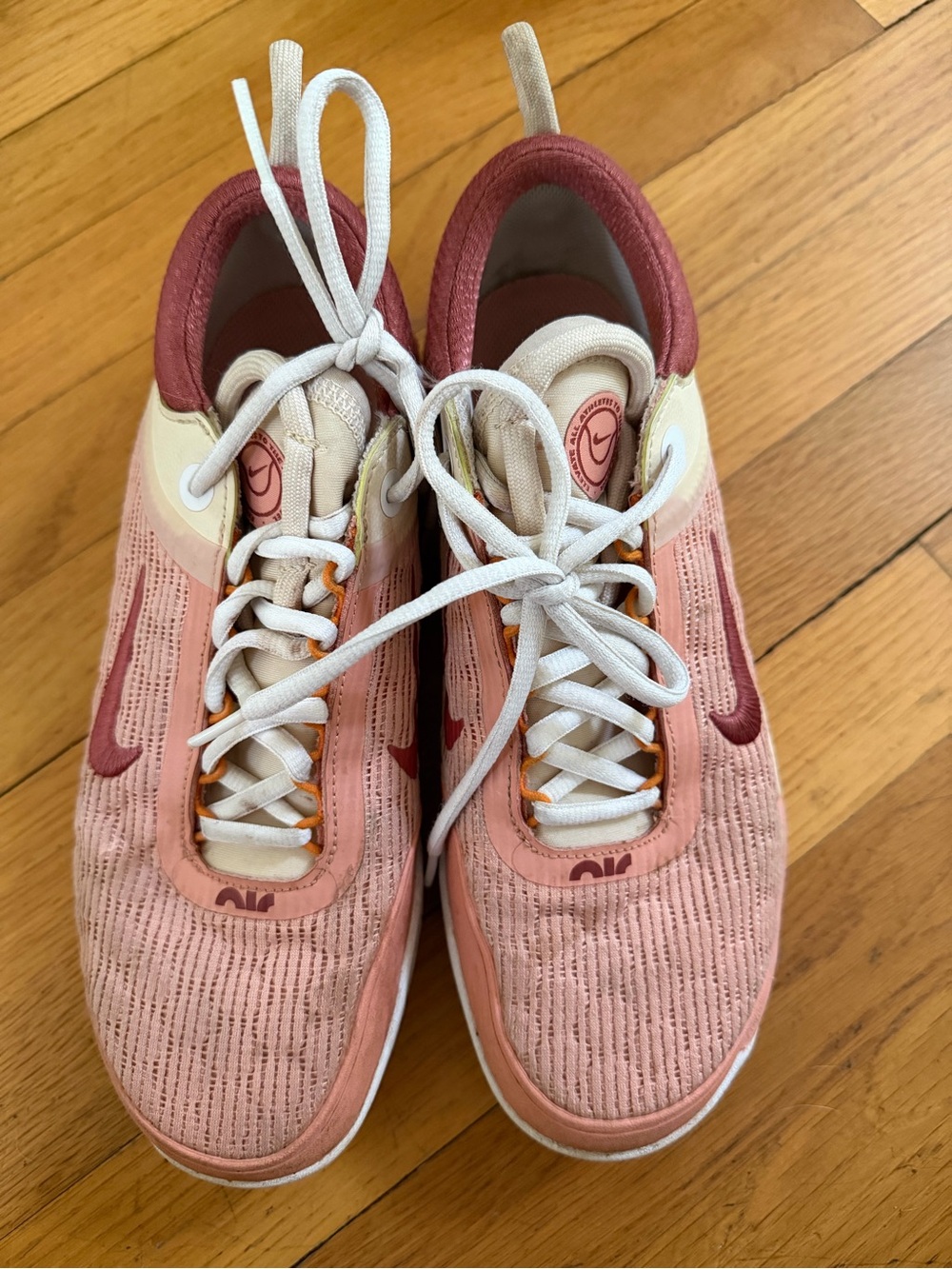 Nike Low-Top Sneakers in Pink and Burgundy with Cream Accents